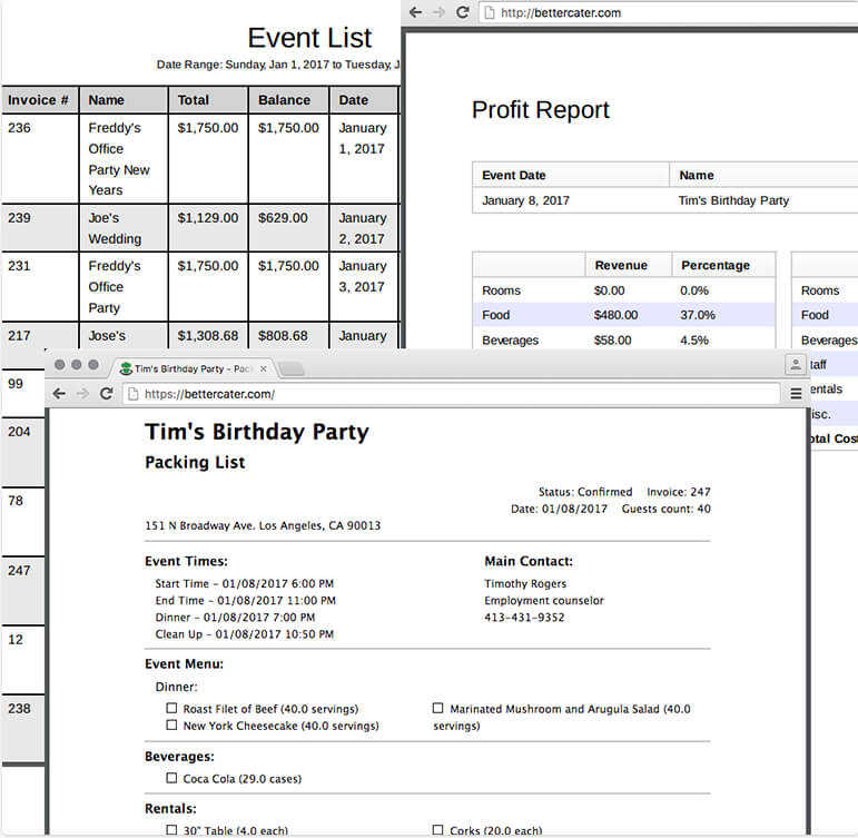screenshot of Better Cater
